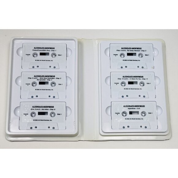 Alcoholics Anonymous Fourth Edition Big Book Audiobook 6-Cassette Braille TESTED - Picture 2 of 4